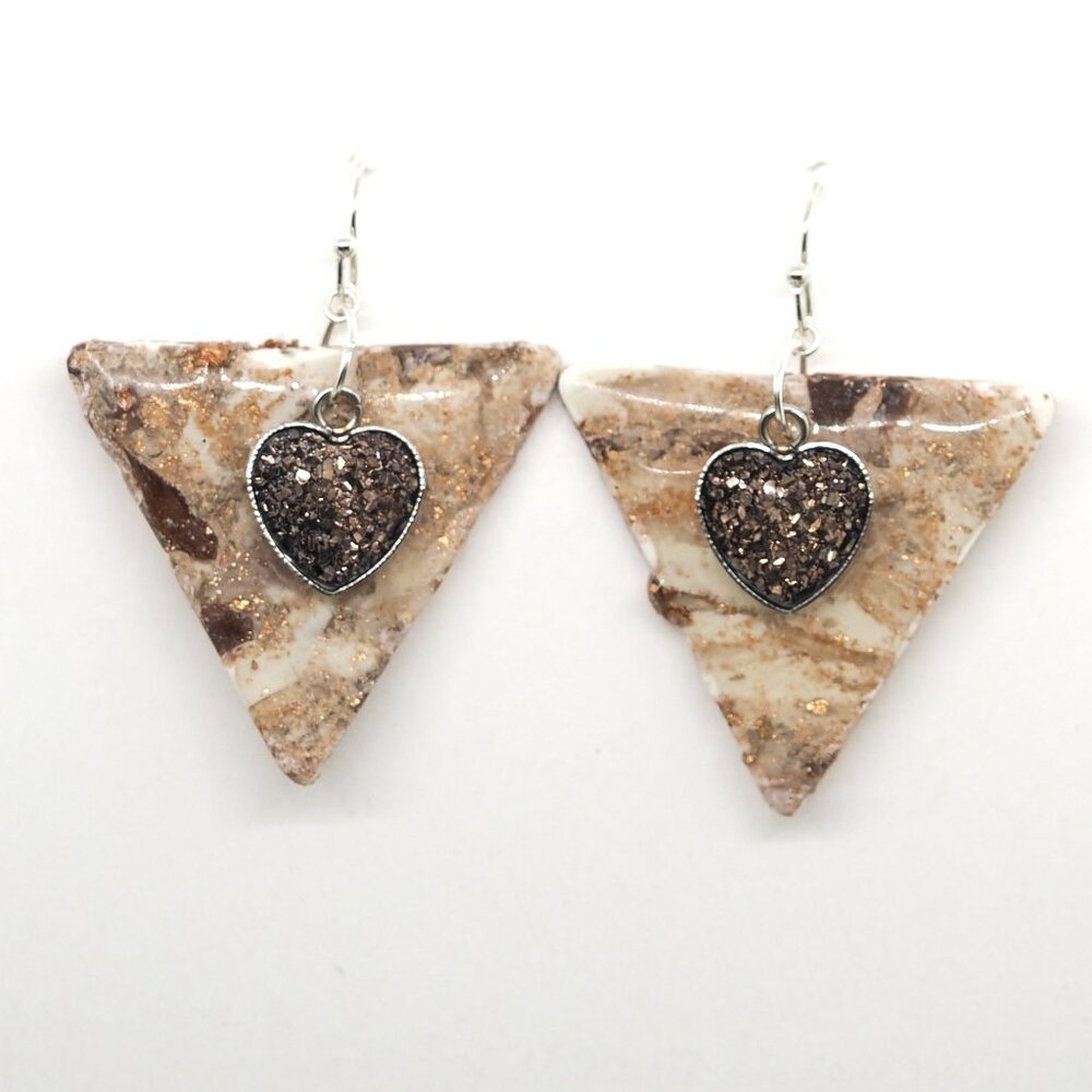 Brown Marbled Earrings